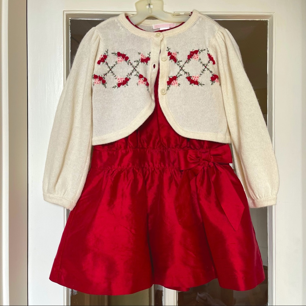 Janie and Jack formal dress with matching cardigan. Dress set.